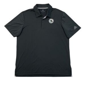 Adidas Polo Shirt Mens L Large Black Moisture Wicking Athletic Performance Golf